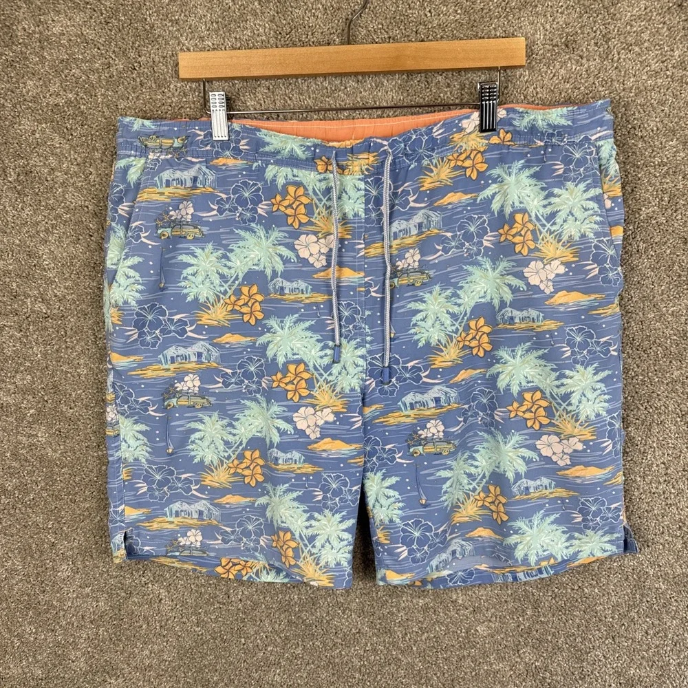 Peter Millar Seaside Collection Tropical Woodie Wagon Swim Trunks Mens Large